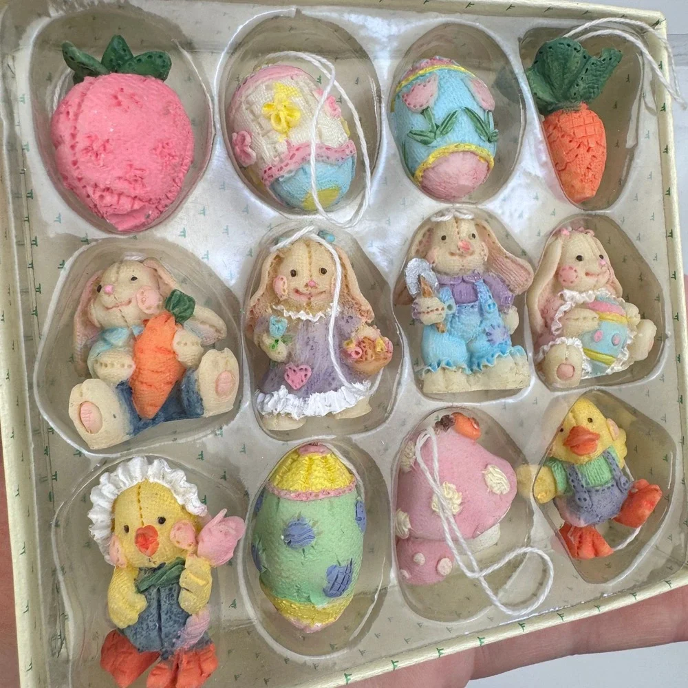24 Vtg 1999 Spring Easter Small Resin Ornaments Gardening Grannycore Grandmacore - Picture 8 of 9